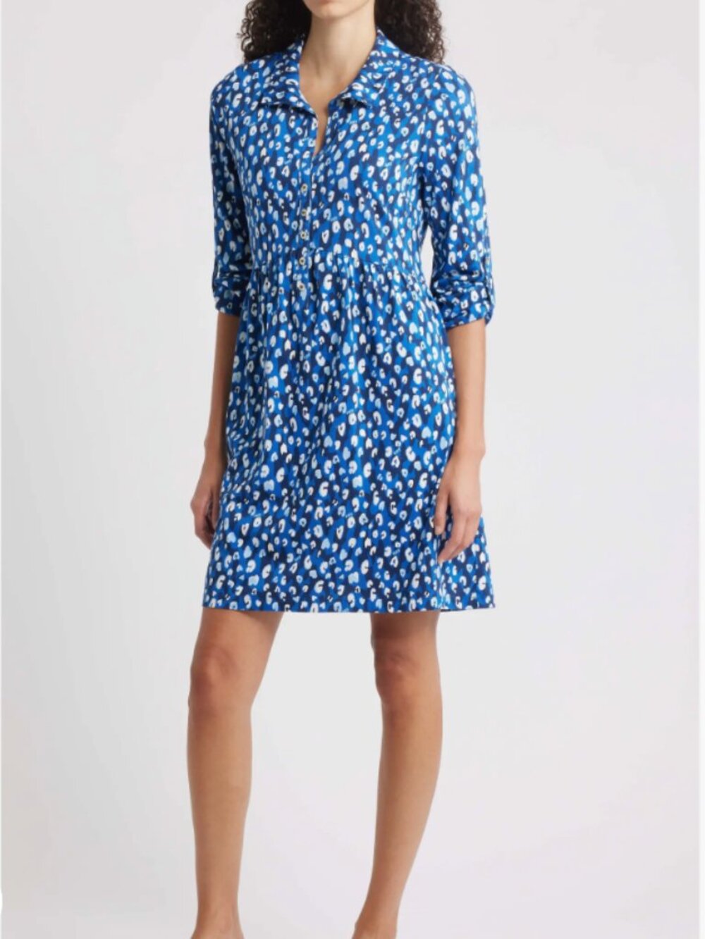 🌺 NWT - LILLY PULITZER Saralyn Popover Shirtdress - M Starlight Navy animal